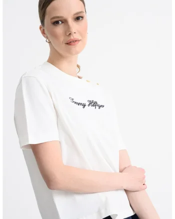Tricou din bumbac cu logo, Alb/Negru