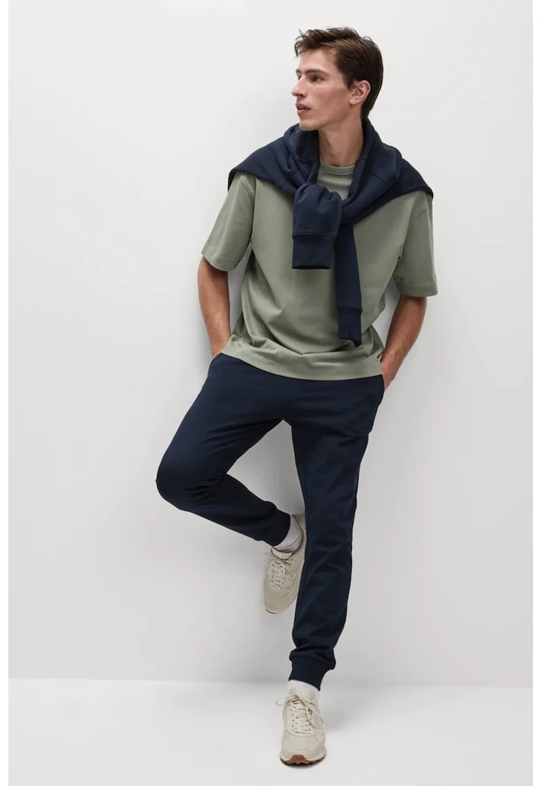 Pantaloni de trening din amestec de bumbac, Bleumarin