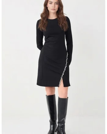 Rochie midi cambrata, Negru