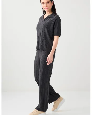 Pantaloni tricotati fin, Gri antracit