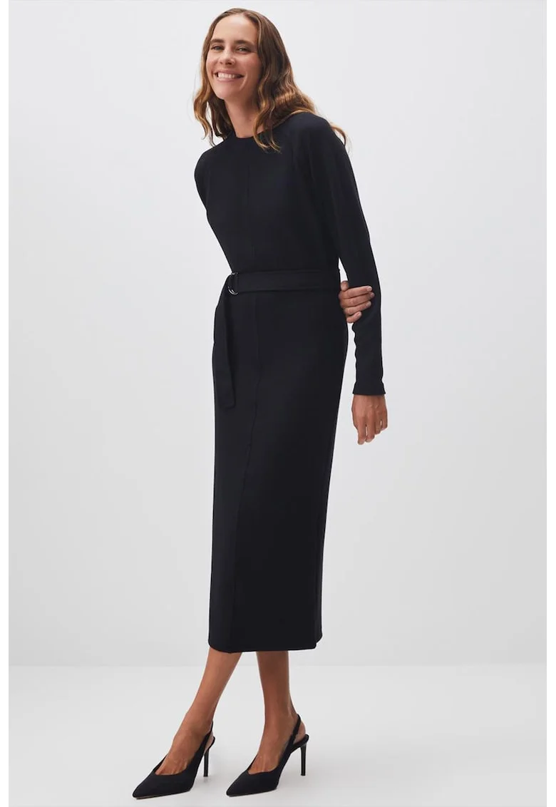 Rochie midi cu maneci liliac, Negru
