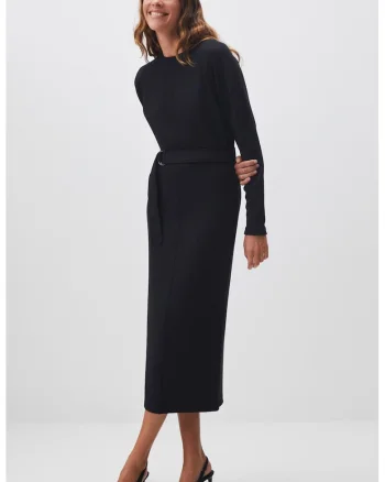 Rochie midi cu maneci liliac, Negru