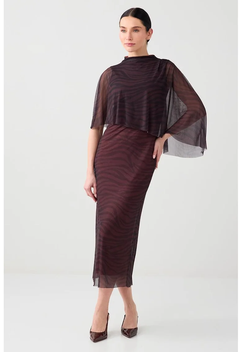Rochie-capa din tul, Maro inchis