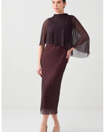 Rochie-capa din tul, Maro inchis