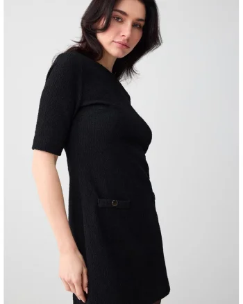 Rochie mini cu buzunare false, Negru