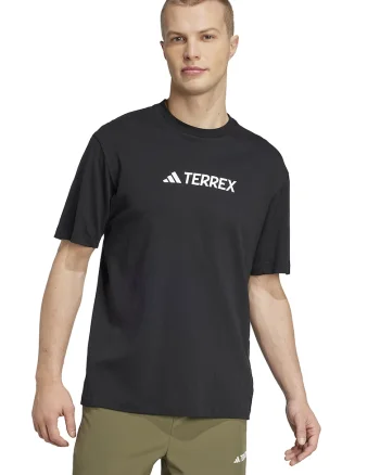 Tricou cu imprimeu logo, pentru drumetii Terex, Negru