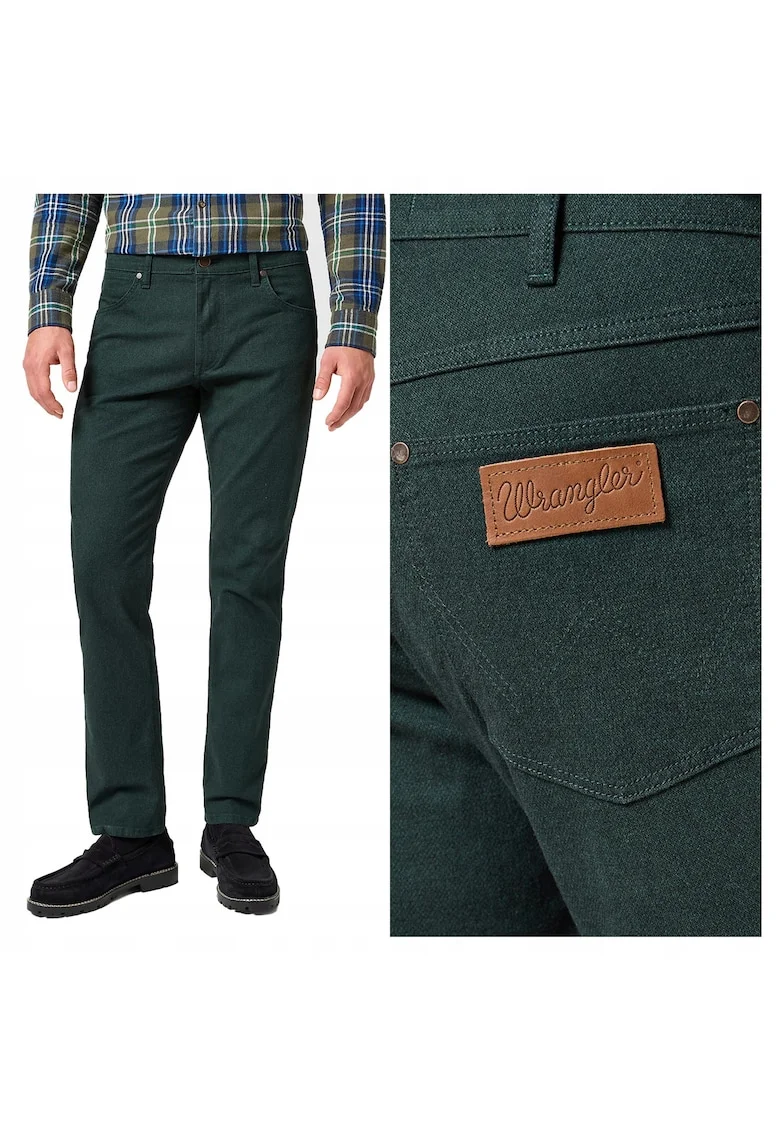 Barbati,  Greensboro, Straight Fit, Talie Medie, Fermoar, Lungi, 5 Buzunare, Bumbac, Verde, Verde