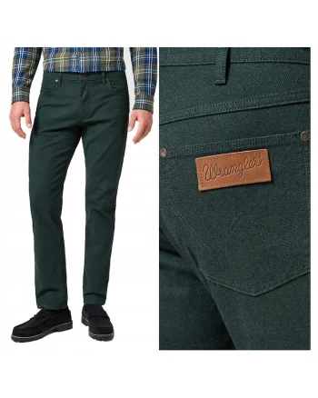 Barbati,  Greensboro, Straight Fit, Talie Medie, Fermoar, Lungi, 5 Buzunare, Bumbac, Verde, Verde