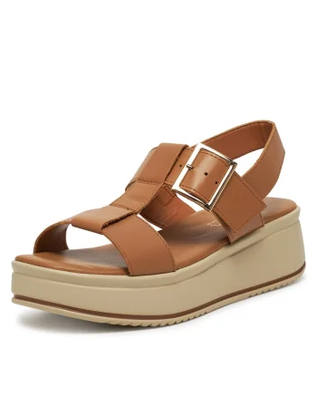 Sandale dama,  ARC-4883-17, piele naturala, maro