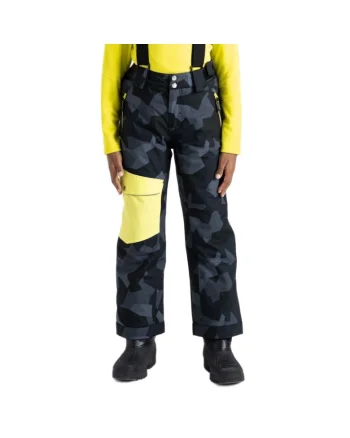Pantaloni copii  Pow, bretele, negru, poliester
