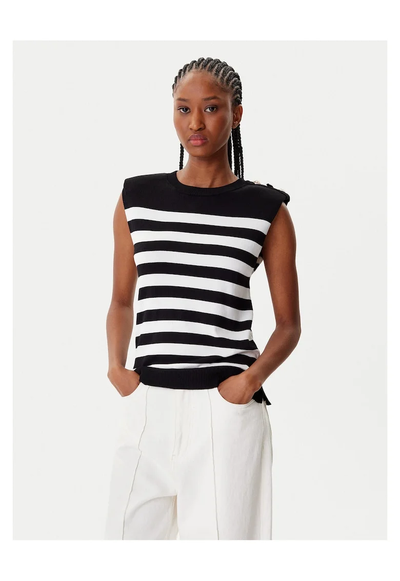 Pulover dama  negru/alb