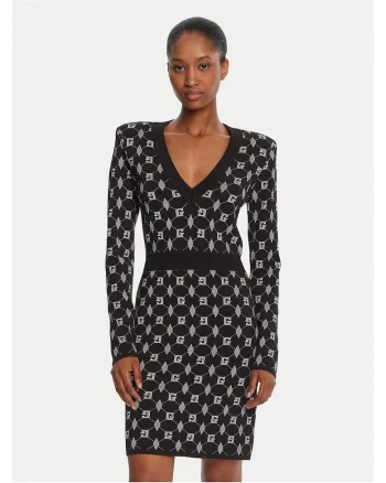 Rochie tricotata de dama  negru, fabricata din material de calitate