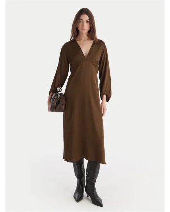Rochie de cocktail dama  maro, fabrica de calitate