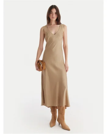 Rochie de cocktail dama  bej, fabrica usoara