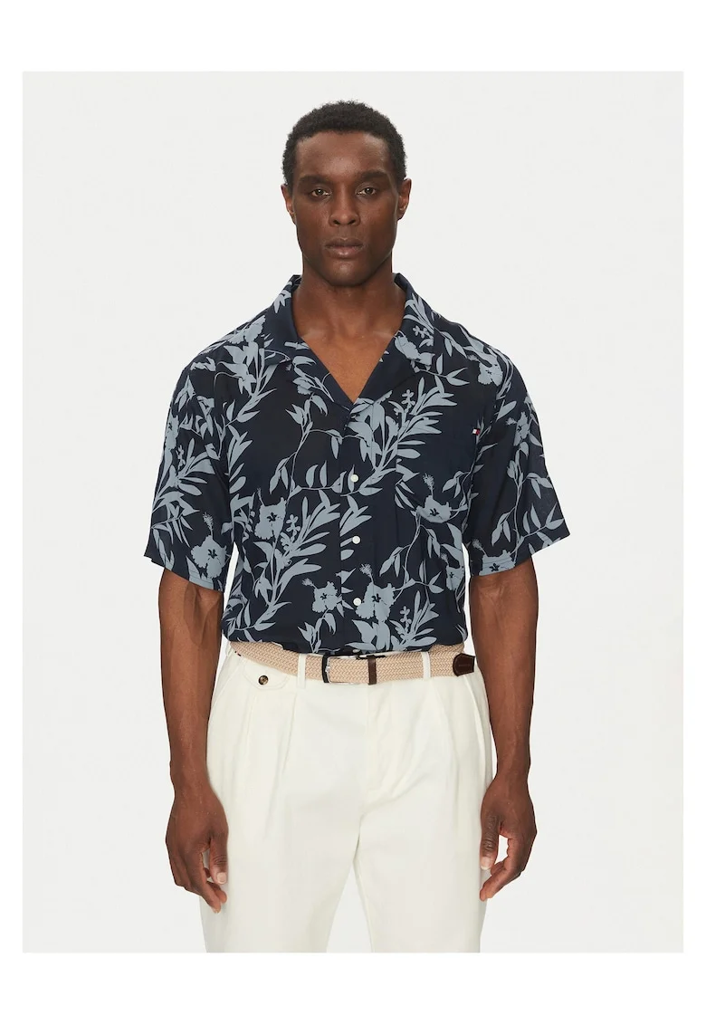 Camasa barbati  bleumarin, bumbac, cu model