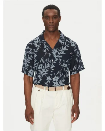Camasa barbati  bleumarin, bumbac, cu model