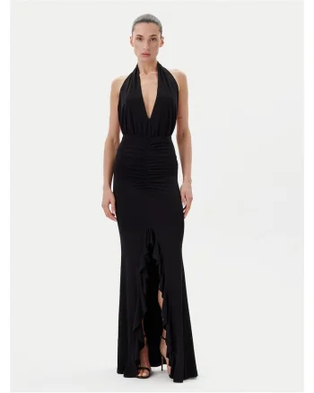 Rochie de seara dama  neagra, eleganta, din material de calitate