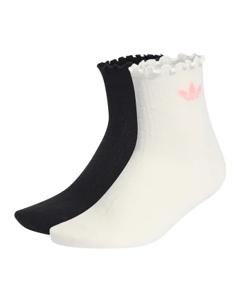 Set de sosete scurte unisex Liberty - 2 perechi, Alb fildes/Negru