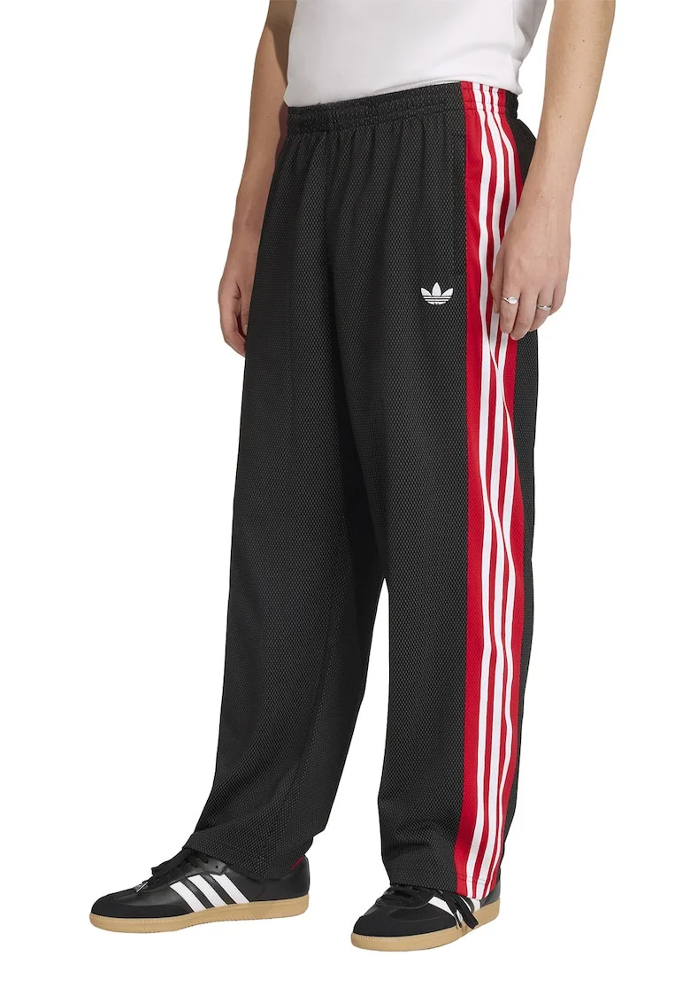 Pantaloni sport lejeri cu talie elastica, Rosu/Alb/Negru