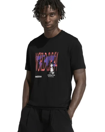 Tricou cu imprimeu si decolteu la baza gatului, Negru/Coral/Ametist