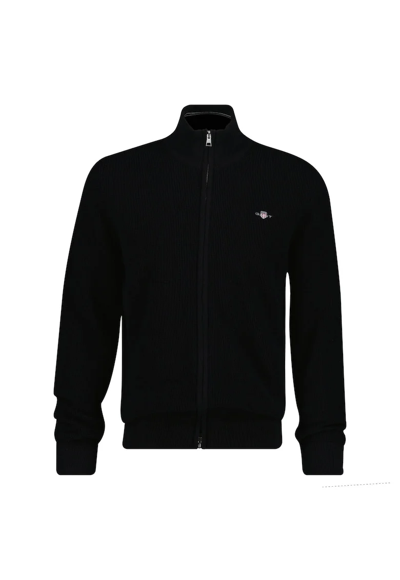 Cardigan uni cu fermoar, Negru