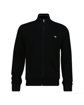 Cardigan uni cu fermoar, Negru