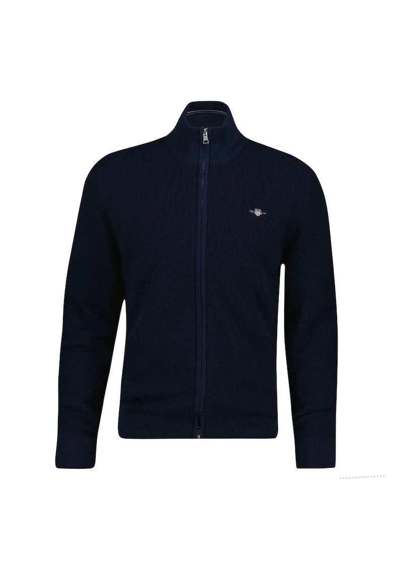 Cardigan uni cu fermoar, Albastru