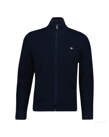 Cardigan uni cu fermoar, Albastru
