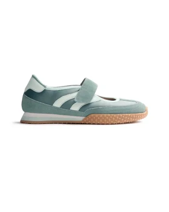Pantofi casual din piele intoarsa cu bareta cu inchidere velcro Chadron, Verde