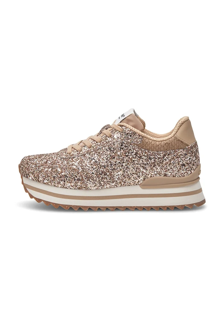 Pantofi sport flatform cu siret, Auriu