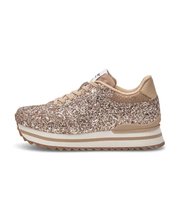 Pantofi sport flatform cu siret, Auriu