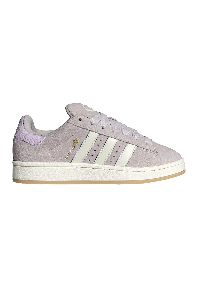 Pantofi sport Campus 00 de piele intoarsa cu logo, Lila pal
