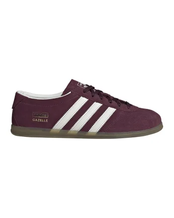 Pantofi sport Gazelle Lo Pro din piele intoarsa cu logo lateral, Alb/Visiniu