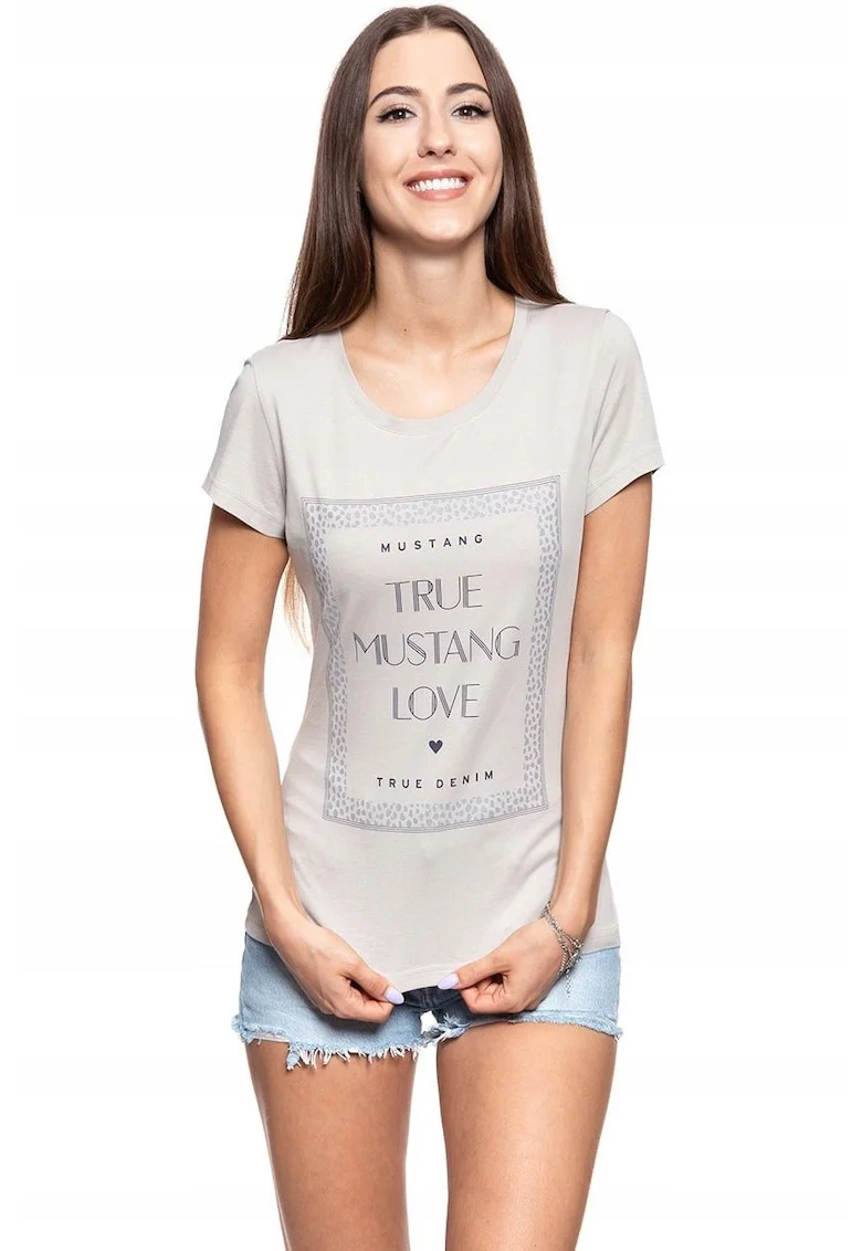 Tricou dama 1008973 4025,  Bumbac, Gri, Marime
