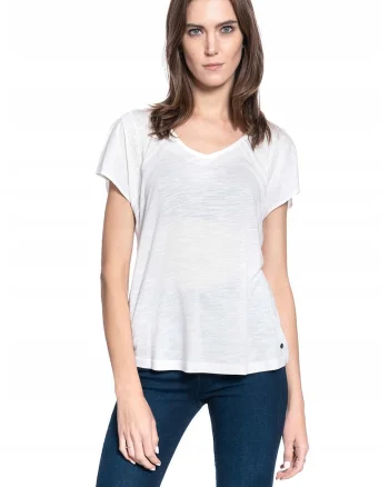 Tricou dama 1009066,  Bumbac, Alb, Marime
