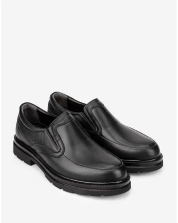 Pantofi barbati piele neagra cu elastic, Negru