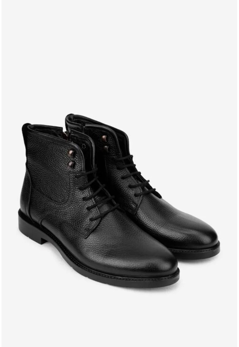 Ghete barbati piele texturata, Negru