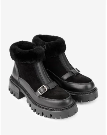 Ghete negre din piele intoarsa, Negru