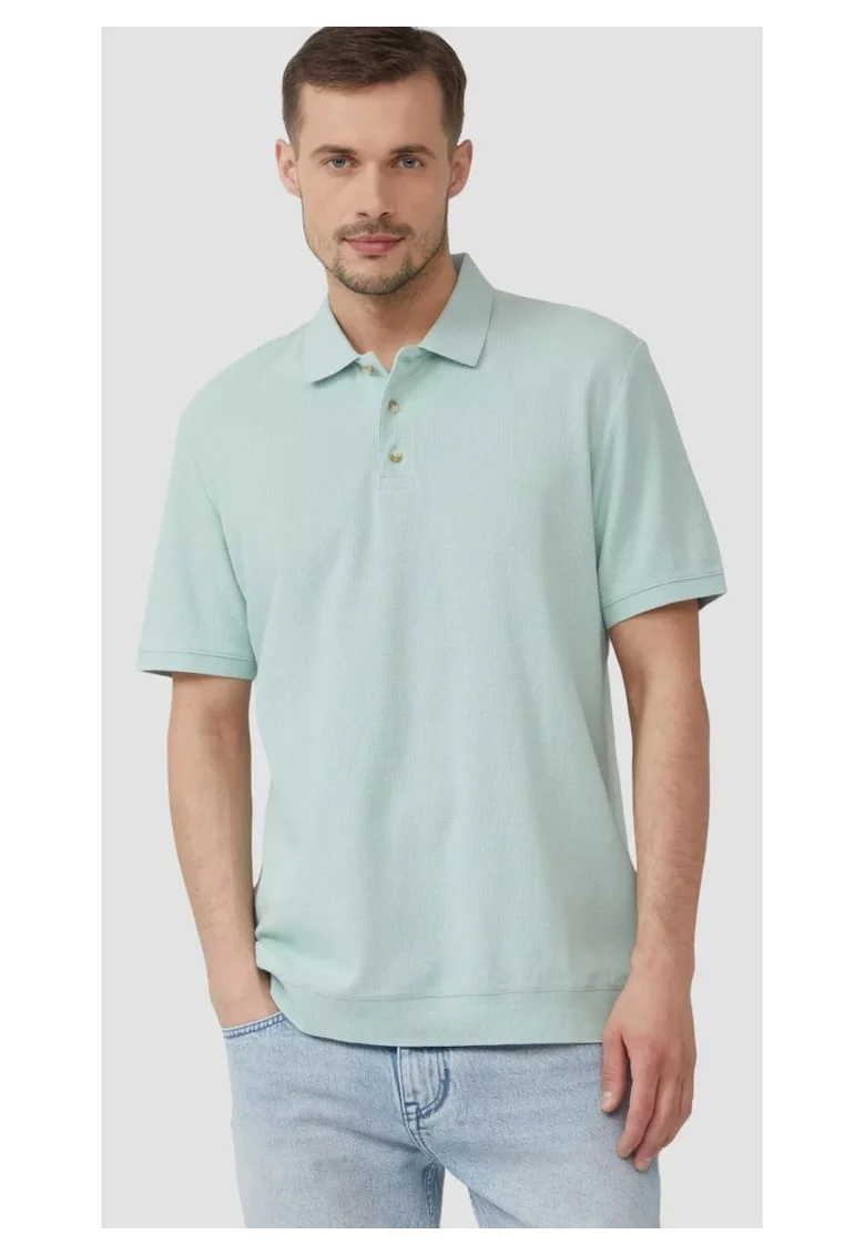 Tricou polo regular fit, Turcoaz