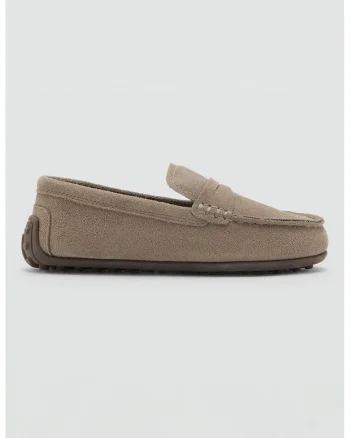 Mocasini de piele intoarsa, Maro taupe