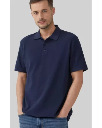 Tricou polo regular fit, Bleumarin inchis