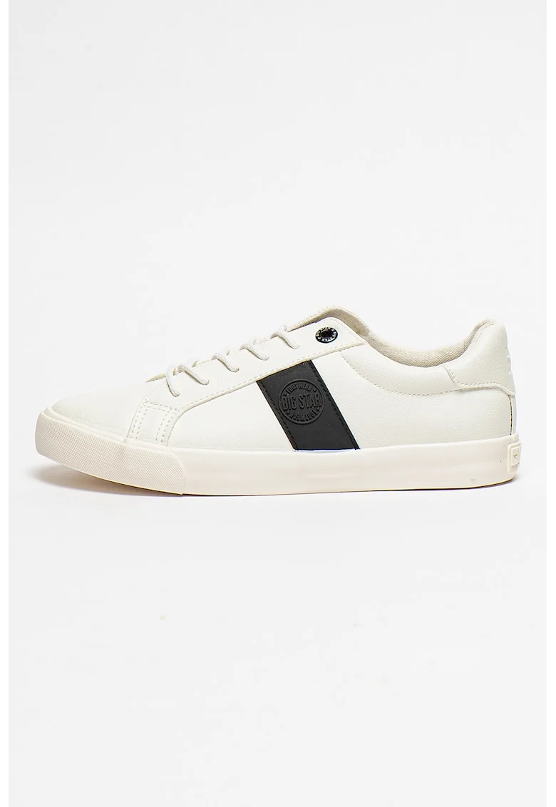 Pantofi sport low-cut din piele ecologica, Alb