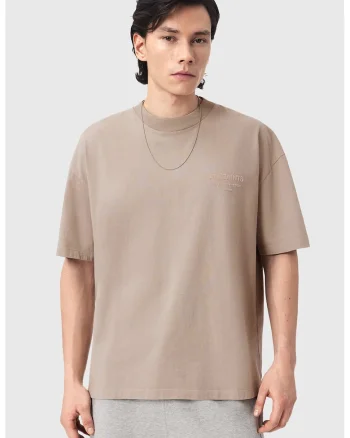 Tricou lejer de bumbac, Maro taupe deschis