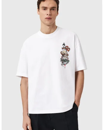 Tricou lejer cu model grafic, Rosu/Alb/Albastru