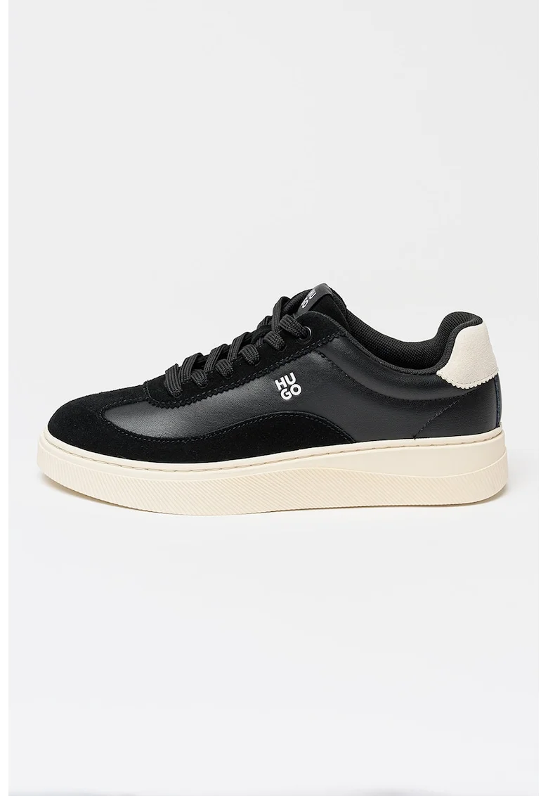 Pantofi sport low-cut cu insertii din piele intoarsa Lyzz, Negru