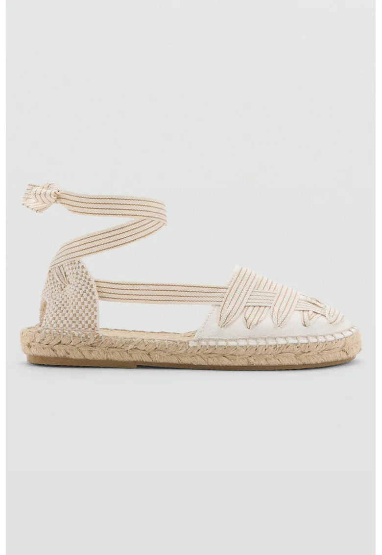 Espadrile cu model in dungi, Crem