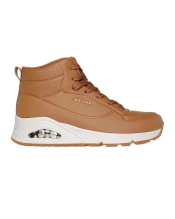 Pantofi sport inalti de piele ecologica, Maro camel