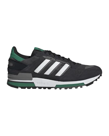 Pantofi sport ZX 600 cu insertii din piele intoarsa, Negru/Alb optic/Verde sparanghel