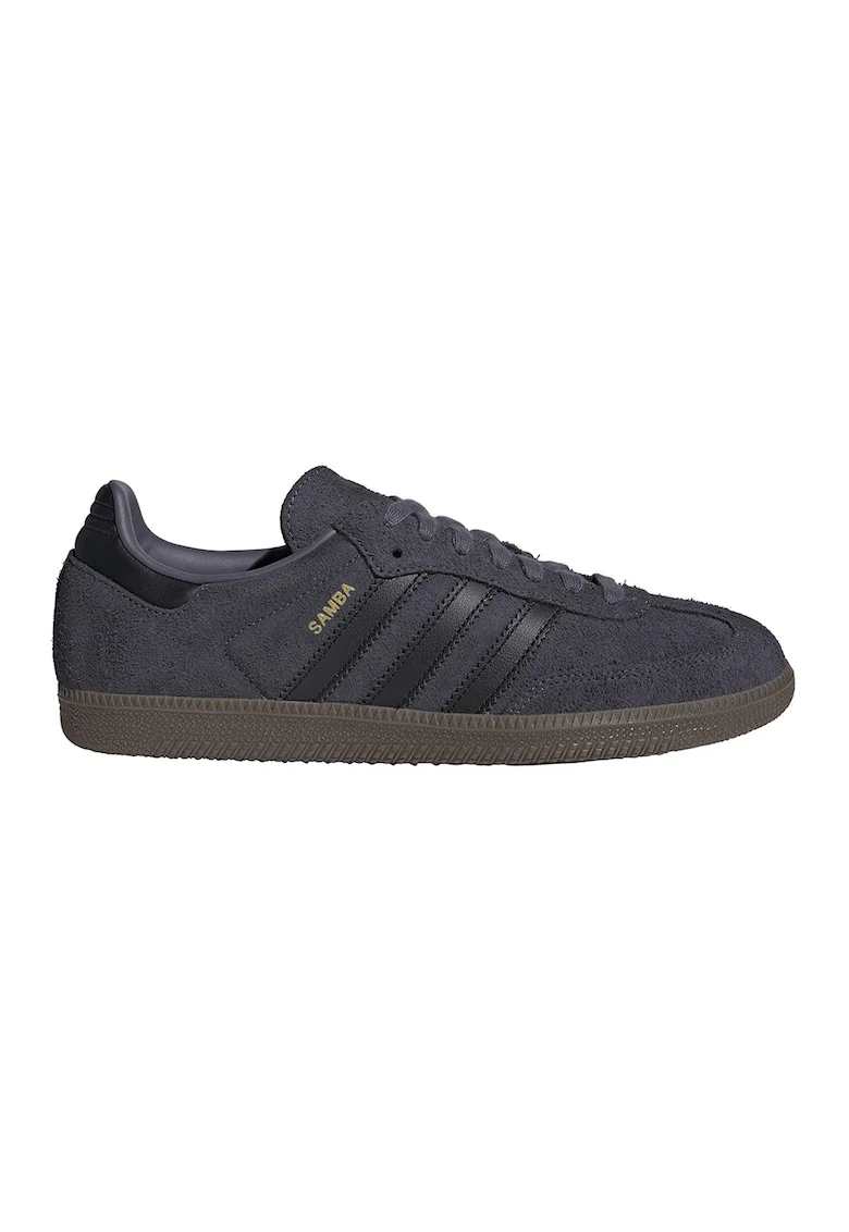Pantofi sport low-cut din piele intoarsa Samba, Negru/Gri antracit