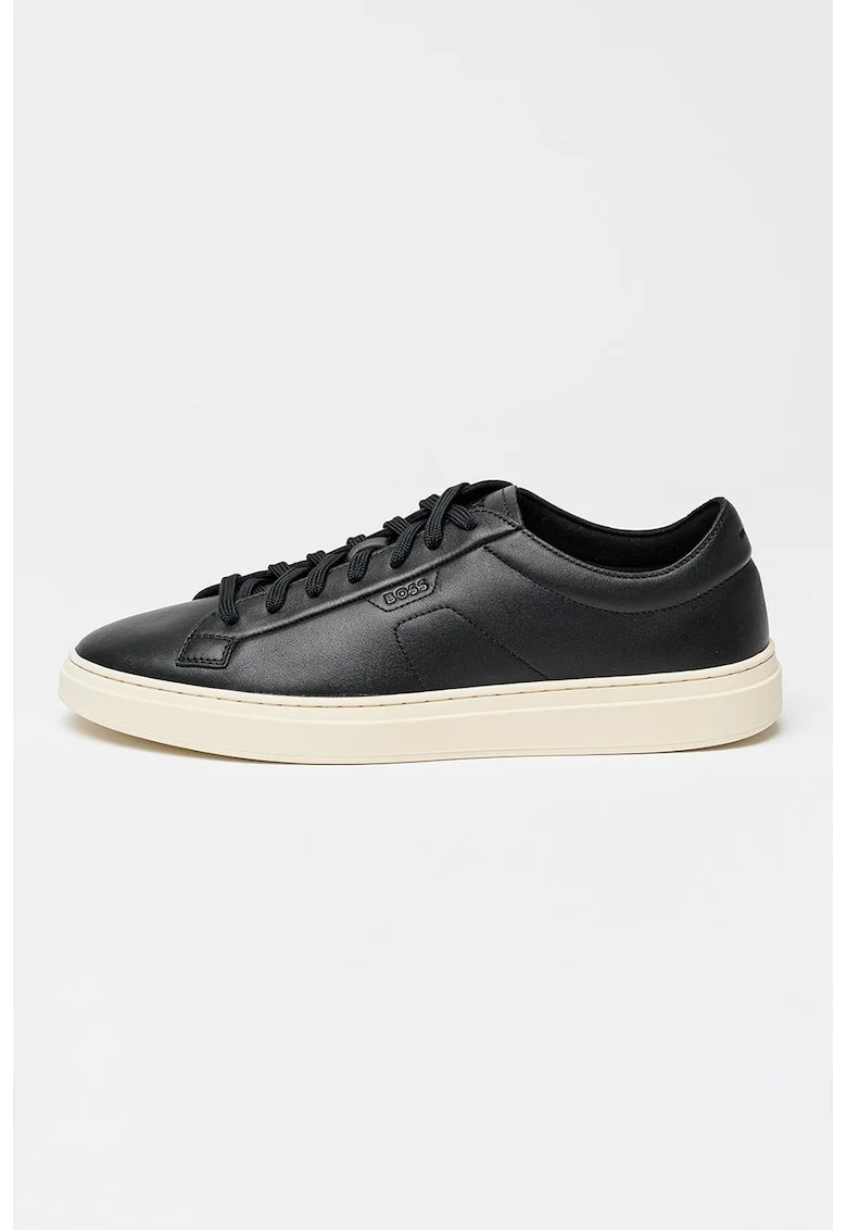 Tenisi low-cut din piele Kieran, Negru